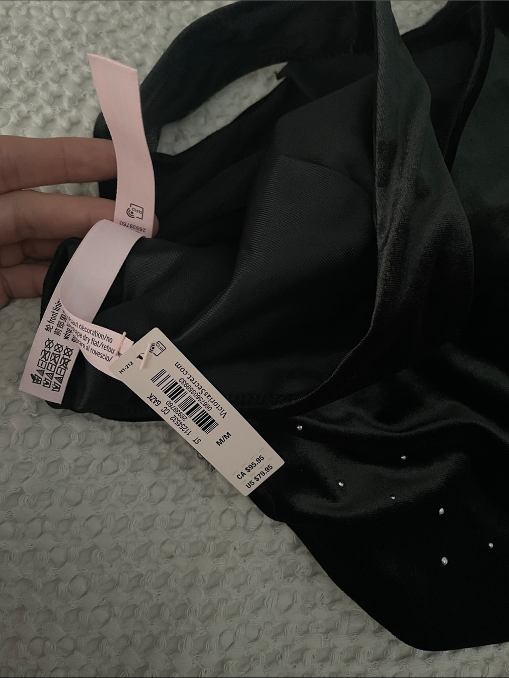 Victoria’s Secret Black Velvet with silver Star embroidered Tank Top - Picture 6 of 6